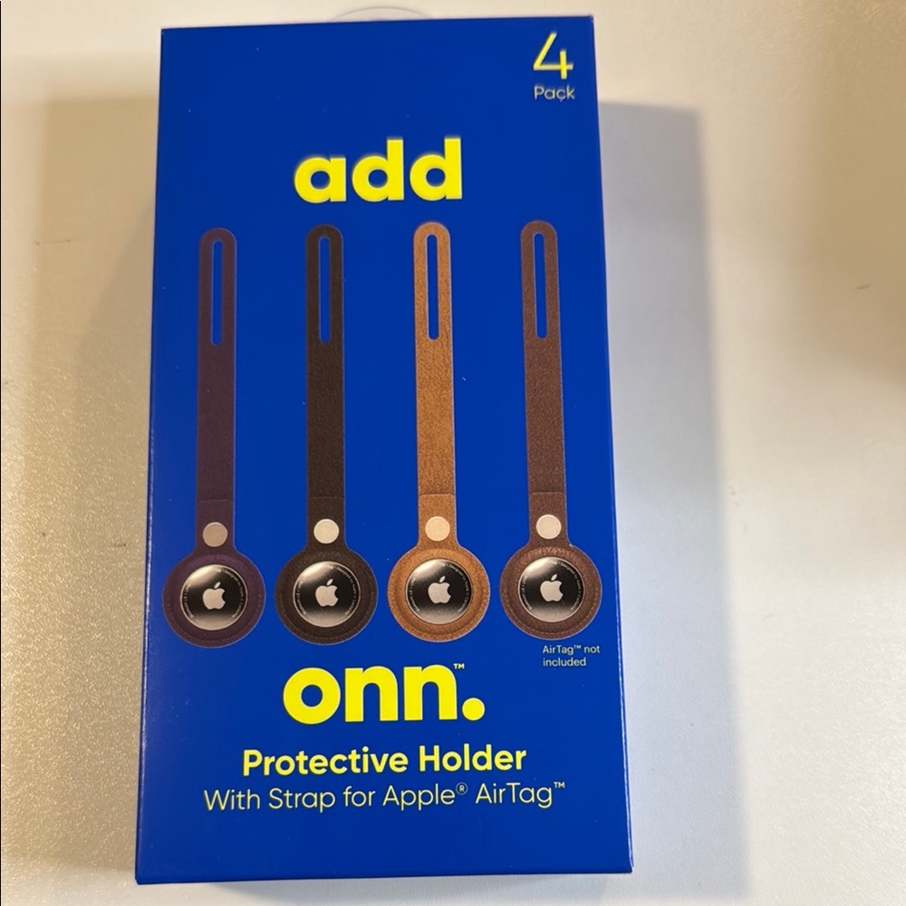 Onn Blue and Brown Protective Holder for Apple AirTag